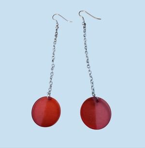 Elegant Red and Silver Dangle Earrings